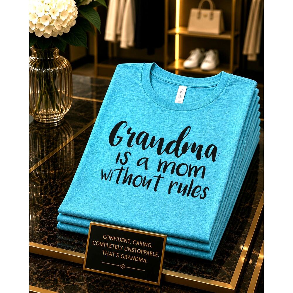 Emery Rose "Grandma is a Mom Without Rules" Graphic Tee Blue Size XL(12)